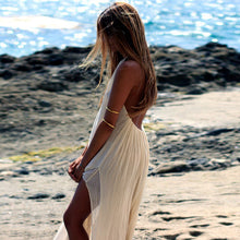 Carica l'immagine nel visualizzatore di Gallery, Nuovi vestiti eleganti da donna, abiti da spiaggia bohémien, spacco lungo, abito senza schienale sexy