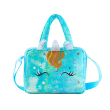 Load image into Gallery viewer, Unicorn Tie Dye Plush Colorful Kids Girls Cute Embroidery Cartoon Sling Bag