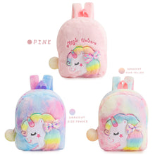 Load image into Gallery viewer, Unicorn Tie Dye Cartoon Plush Kids Bowknot Kindergarten Backpack Schoolbag