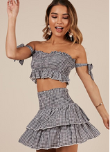 Laden Sie das Bild in den Galerie-Viewer, Factory Wholesale Instock New Design Yarn Dye Plaid Two-piece Sweet Check Casual Skirt