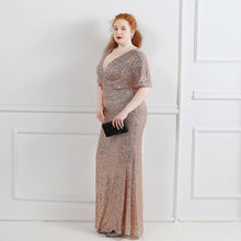 Load image into Gallery viewer, XXXL/XXXXL Long Sequin Super Plus Size Performance Banquet Evening Dress
