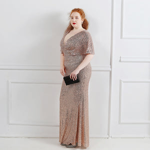 XXXL/XXXXL Long Sequin Super Plus Size Performance Banquet Evening Dress