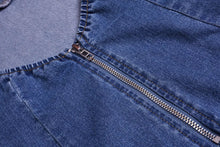 Carica l'immagine nel visualizzatore di Gallery, 2020 ultimo sexy scollo all'americana senza schienale mini abito estivo in denim da donna