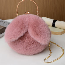Load image into Gallery viewer, Princess Faux Fur Rabbit Ear Handbag Chain Sling Clutch Bag