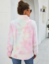 Загрузить изображение в средство просмотра галереи, mom and daughter rainbow fuzzy sweatshirt shaded color outwear