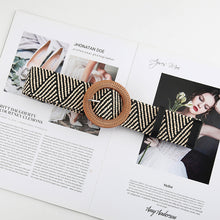 Load image into Gallery viewer, New Design Cotton Linen Style PP Woven Round Square Buckle Embellishment Belts