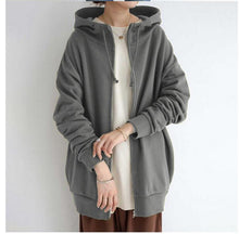 Cargar imagen en el visor de la galería, 2022 Women's Autumn Winter Streetwear Zip Up Long Oversized Fleece Hoodie