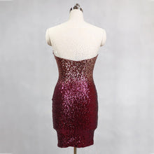 Загрузить изображение в средство просмотра галереи, Sexy hot stylish transparent rhinestone gradient lady mini evening banquet sequin bodycon party dress