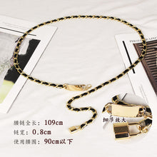 画像をギャラリービューアに読み込む, エレガントな服の薄い金属チェーン装飾ベルト