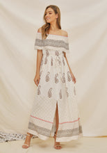Загрузить изображение в средство просмотра галереи, Trendy women clothing off shoulder bohemian floral maxi dress white boho dress