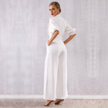 Carica l'immagine nel visualizzatore di Gallery, tuta alla moda con maniche 3/4 e gamba larga da donna