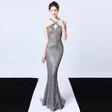 Load image into Gallery viewer, Summer criss-cross open back cut out 8 colors gorgeous ladies clothing formal maxi sequin long evening dresses for women - Jasmine Wei Factory Shop