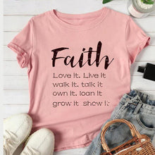 Carica l'immagine nel visualizzatore di Gallery, maglietta estiva da donna girocollo manica corta stampa personalizzata lettera semplice classica carina