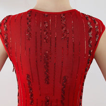 Carica l'immagine nel visualizzatore di Gallery, abito da ballo lungo con paillettes e maniche a cappuccio con scollo a V da donna