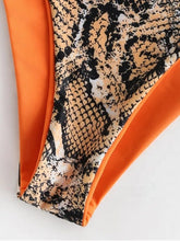 Carica l'immagine nel visualizzatore di Gallery, Moda Ultime Signore Stampa Serpente Reverable Sexy Bikini Donna Costumi da Bagno 2 Pezzi Costume da Bagno Bikini