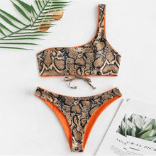 Carica l'immagine nel visualizzatore di Gallery, Moda Ultime Signore Stampa Serpente Reverable Sexy Bikini Donna Costumi da Bagno 2 Pezzi Costume da Bagno Bikini