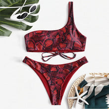 Carica l'immagine nel visualizzatore di Gallery, Moda Ultime Signore Stampa Serpente Reverable Sexy Bikini Donna Costumi da Bagno 2 Pezzi Costume da Bagno Bikini