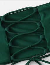 Load image into Gallery viewer, solid color tube backless swimsuit bikini