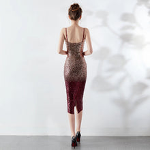 Cargar imagen en el visor de la galería, Adult age group formal fashion hot sell gradient color woman summer party short lady spaghetti strap bodycon evening dresses - Jasmine Wei Factory Shop