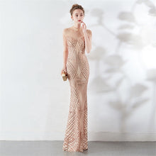 Laden Sie das Bild in den Galerie-Viewer, New spring summer hand-made beads decoration round neck elegant banquet noble dress women evening party dresses