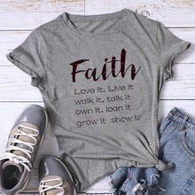 Carica l'immagine nel visualizzatore di Gallery, maglietta estiva da donna girocollo manica corta stampa personalizzata lettera semplice classica carina