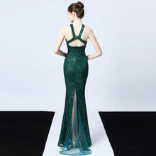 Load image into Gallery viewer, Summer criss-cross open back cut out 8 colors gorgeous ladies clothing formal maxi sequin long evening dresses for women - Jasmine Wei Factory Shop