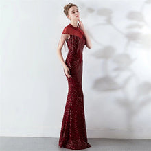 Laden Sie das Bild in den Galerie-Viewer, New spring summer hand-made beads decoration round neck elegant banquet noble dress women evening party dresses