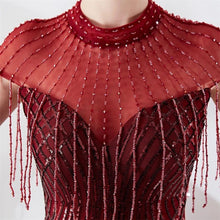 Laden Sie das Bild in den Galerie-Viewer, New spring summer hand-made beads decoration round neck elegant banquet noble dress women evening party dresses