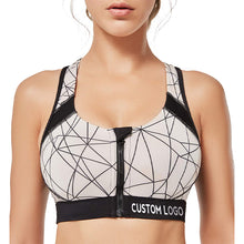 Laden Sie das Bild in den Galerie-Viewer, US/EU Size Stretch High Impact Yoga Bra Full Cover High Neck Fitness Women Sports Bra