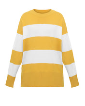 Charger l'image dans la galerie, pullover round neck long sleeve casual stripped woman sweater winter