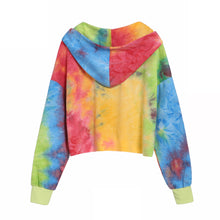 Laden Sie das Bild in den Galerie-Viewer, manufacturer supply OEM womens fashionable 4 colors hot sale tie dye drop shoulder loose baggy crop hoodie