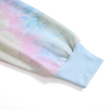 Laden Sie das Bild in den Galerie-Viewer, manufacturer supply OEM womens fashionable 4 colors hot sale tie dye drop shoulder loose baggy crop hoodie