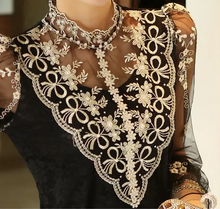 Load image into Gallery viewer, Factory wholesale women lace tulle organza beading embroidered blouse
