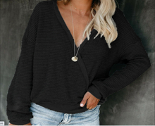 Charger l'image dans la galerie, pullover shirt sexy V-neck long sleeve sweater gray T shirt tops