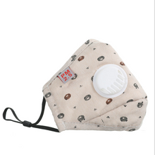 Load image into Gallery viewer, JAC-1 PM2.5 Anti-dust Washable Cute Cartoon Print 100% Nature Cotton Face Mask For Child Kids With Breath Valve