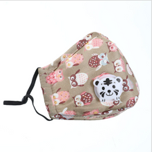 Load image into Gallery viewer, JAC-1 PM2.5 Anti-dust Washable Cute Cartoon Print 100% Nature Cotton Face Mask For Child Kids With Breath Valve