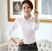 Load image into Gallery viewer, Women White OL Ladies Blouse blusas femininas