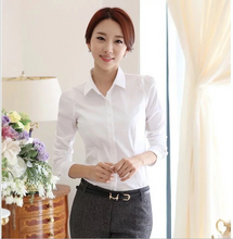 Load image into Gallery viewer, Women White OL Ladies Blouse blusas femininas