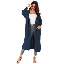 Load image into Gallery viewer, solid color large pocket thick sweater women oversize warm long cardigan
