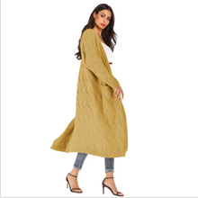 Load image into Gallery viewer, solid color large pocket thick sweater women oversize warm long cardigan