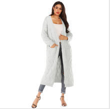 Load image into Gallery viewer, solid color large pocket thick sweater women oversize warm long cardigan