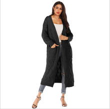 Load image into Gallery viewer, solid color large pocket thick sweater women oversize warm long cardigan