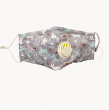 Load image into Gallery viewer, JAC-1 Cute 100% Natural Cotton Face Mask For Child Kids With Breath Valve