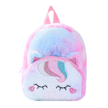 Load image into Gallery viewer, Unicorn Plush Small Schoolbag Gilrs Casual Cartoon Backpack Storage Bag