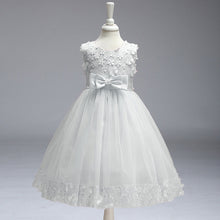 Load image into Gallery viewer, 90-140cm Kids Wedding Event Dresses Princess Performance Lace 3D Flower Embroidered Dress