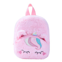 Load image into Gallery viewer, Unicorn Plush Small Schoolbag Gilrs Casual Cartoon Backpack Storage Bag
