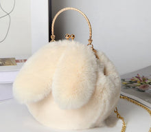 Load image into Gallery viewer, Princess Faux Fur Rabbit Ear Handbag Chain Sling Clutch Bag