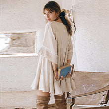 Carica l'immagine nel visualizzatore di Gallery, Vendita di fabbrica mini abiti estivi casual corti e plissettati, taglie forti, vestito largo in cotone