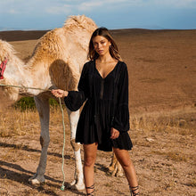 画像をギャラリービューアに読み込む, 特別オファー ボヘミアンスタイル Vネック ショートドレス セクシー プラスサイズ 女性服 カジュアルドレス