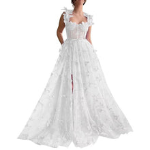 Load image into Gallery viewer, Elegant 3D Embroidery Butterfly Lace Tulle Evening Dress
